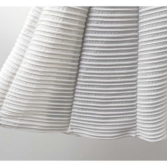 Guess Striped Textured Fit & Flare V-Neck Dress - Picture 7 of 8